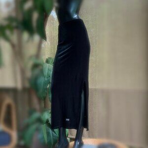 Versace Black Maxi Skirt with Side Slit